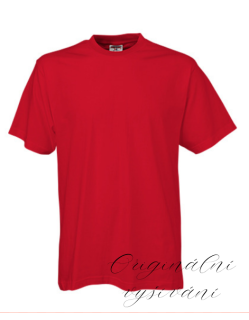 Pánské červené tričko s výšivkou na přání, organická bavlna